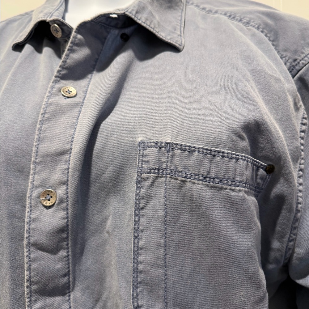 tommy bahama chambray light denim look button down shirt xxl - Picture 2 of 9